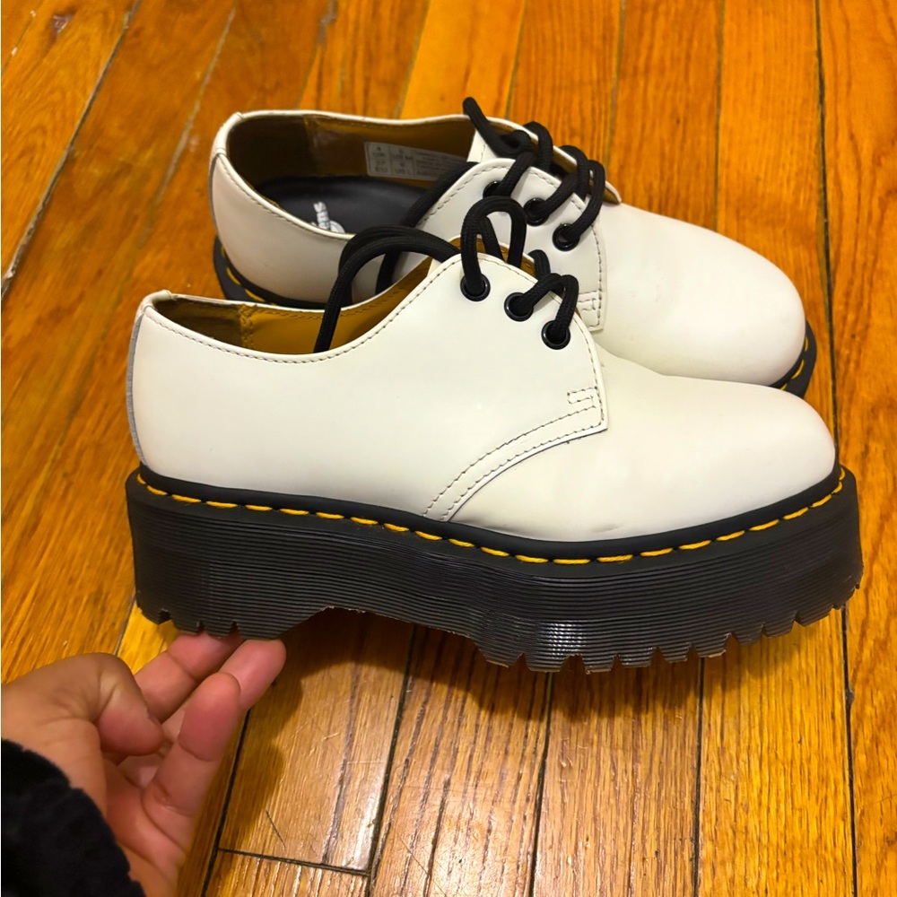 White Dr. Martens 1461 Quad Ii Platform